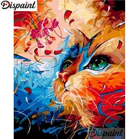 dispaint full squareround drill 5d diy diamond painting color cat embroidery cross stitch 3d home decor a10335