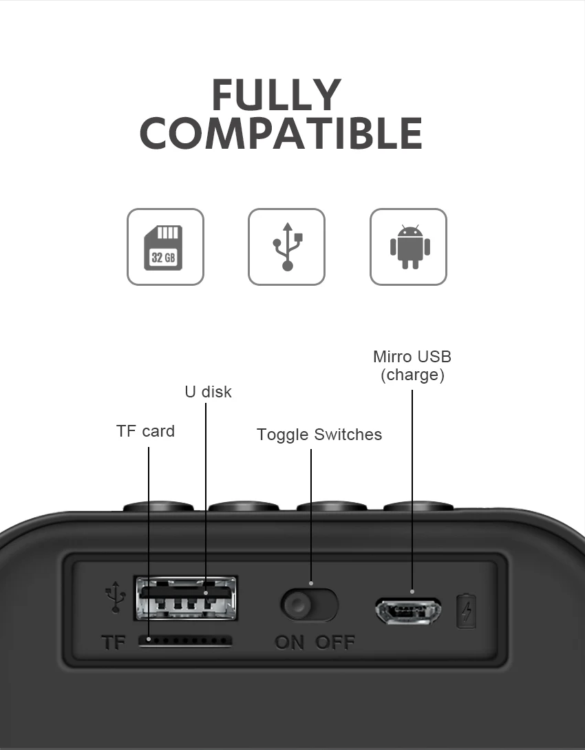 HANXI T5 беспроводной Bluetooth мини-динамик стерео портативный динамик s сабвуфер Bluetooth 4,2 с SD FM наружная Колонка громкий динамик