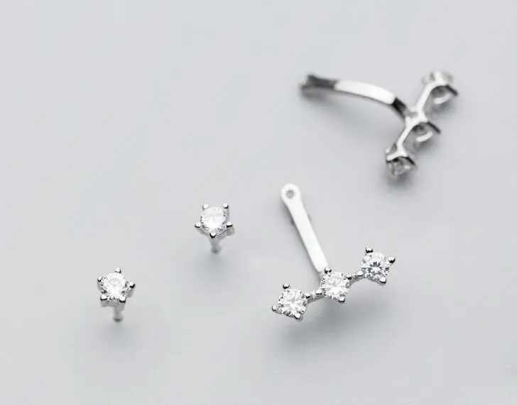 Серьги кольца gtle2292 оригинальные ювелирные изделия из 100% серебра с белыми