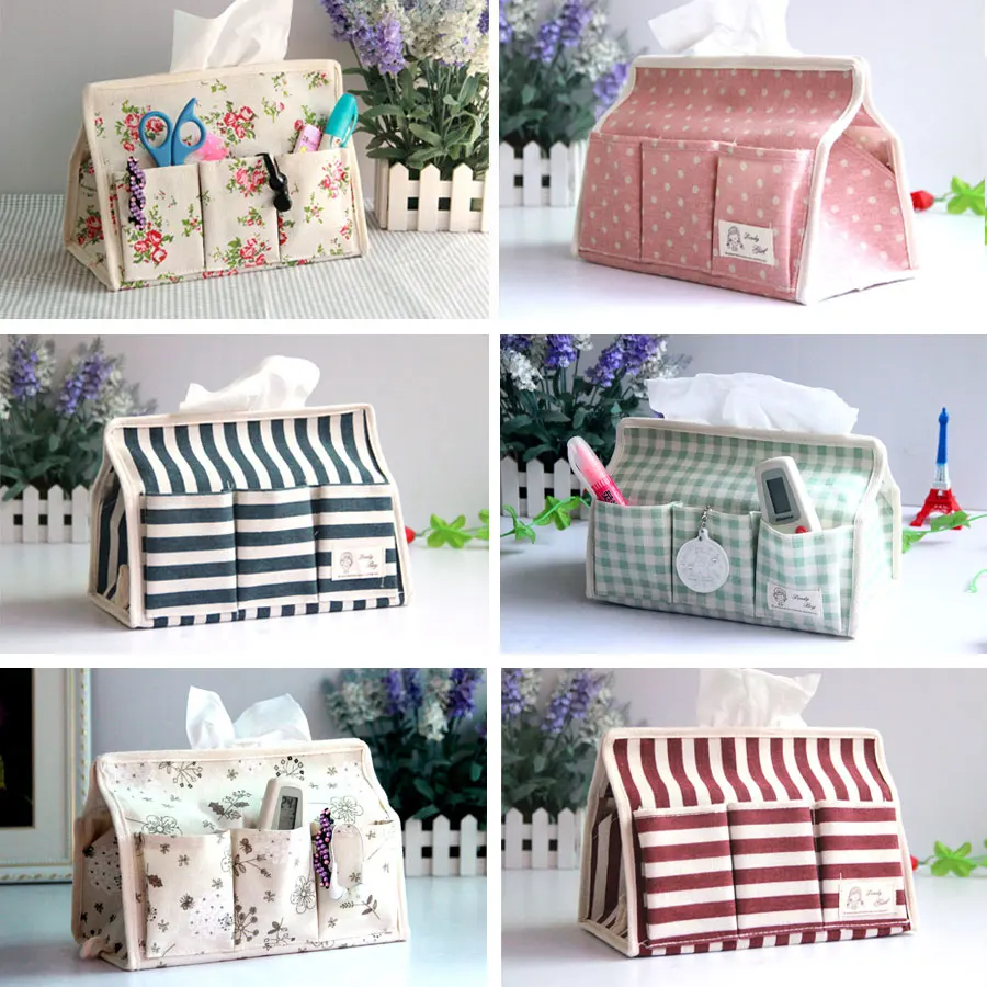 Пасторальные Ретро хлопчатобумажные тканевые коробки многофункциональные