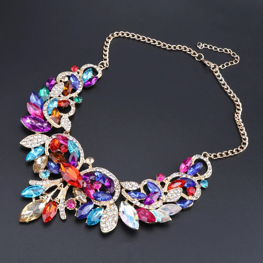 Модные серьги с кристаллами золотого цвета комплекты индийских свадебных