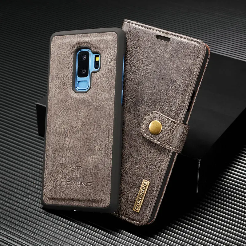 DG. MING винтажный Чехол-кошелек для samsung Galaxy S9 Plus 2в1 Магнитный съемный кожаный чехол для S9 Чехол-книжка с откидной подставкой