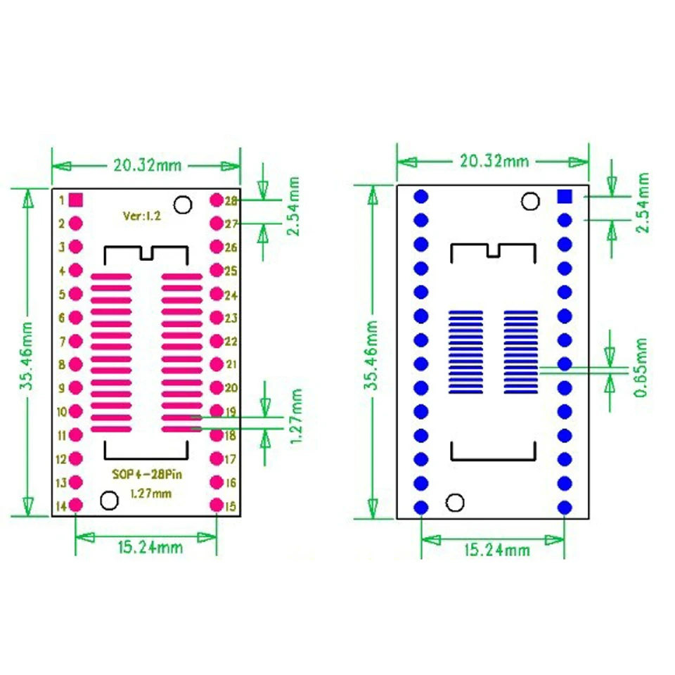 SSOP28 SOP28 TSSOP28 адаптер конвертер PCB плата 0 65/1 27 мм|board board|board to boardboard pcb |