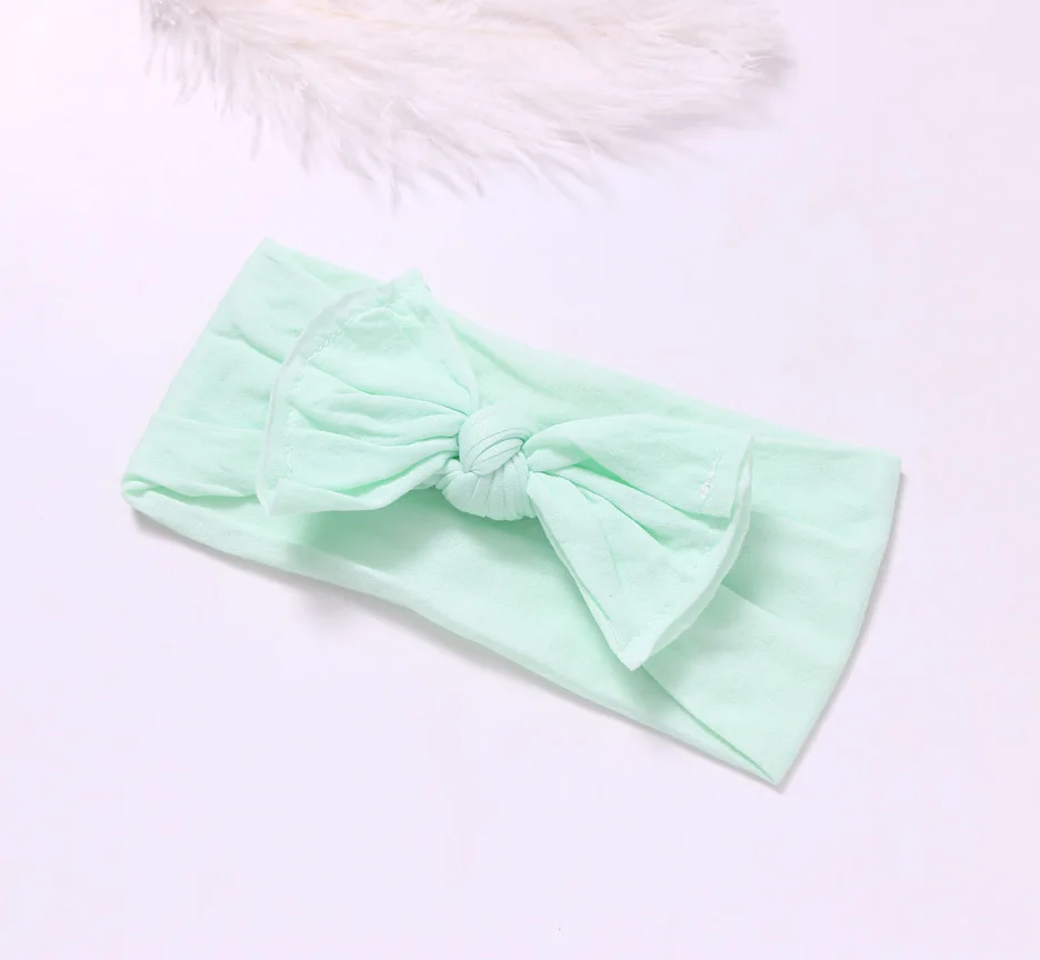 Style D-Mint Нейлон обруч с бантом, универсальный размер, Узел Лук нейлоновые оголовья, широкие нейлоновые головные уборы вы выбираете цвет - Цвет: Style D-Mint