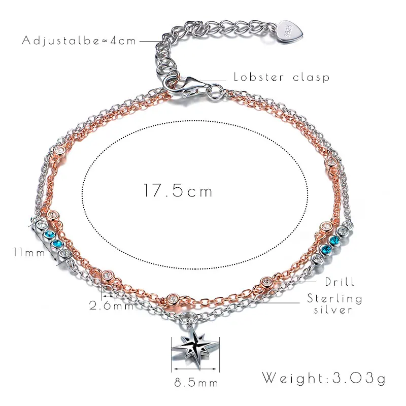GW Brand Fashion 925 Silver Charms Bracelet Bangle For Female Cubic Zirconia Beads Bracelets Jewelry Chain HandWrist Feminina | Украшения и