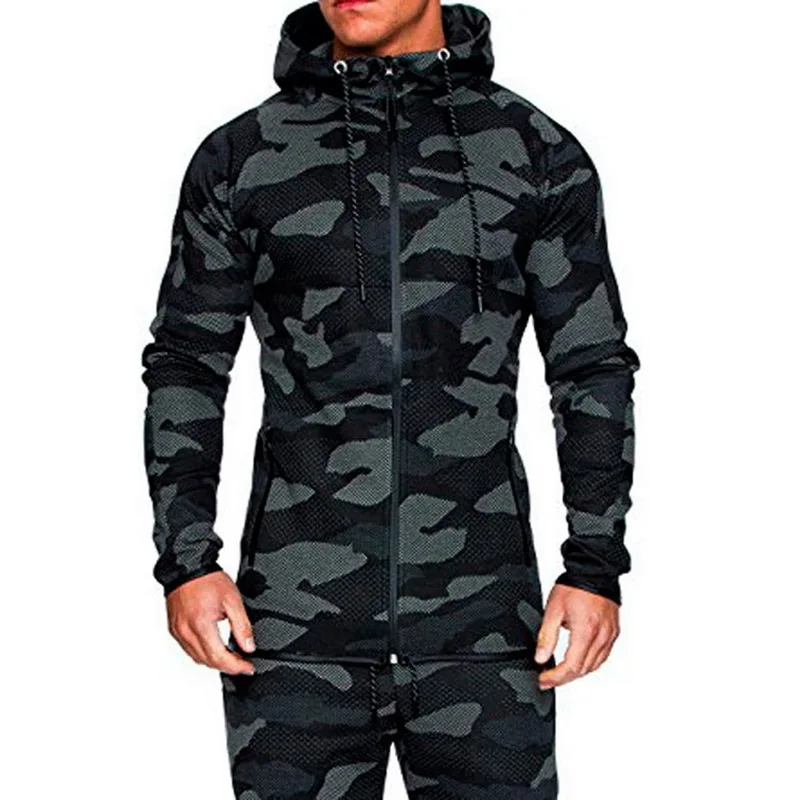 Camo Dark GrayTop2 LAAMEI, камуфляжные куртки, набор, мужская спортивная одежда с камуфляжным принтом, мужской спортивный костюм, топ, штаны, костюмы, худи, пальто, брюки, Осень-зима - Цвет: Camo Dark GrayTop2