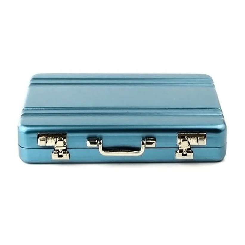 Новый дизайн металлический мини чехол для костюма визитница черный синий Август