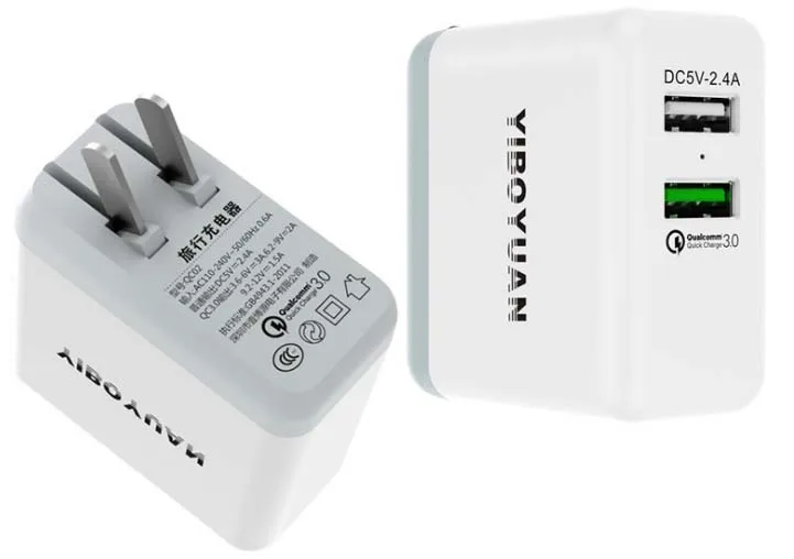 

Быстрое зарядное устройство YIBOYUAN USB QC 3,0 с двумя USB-портами