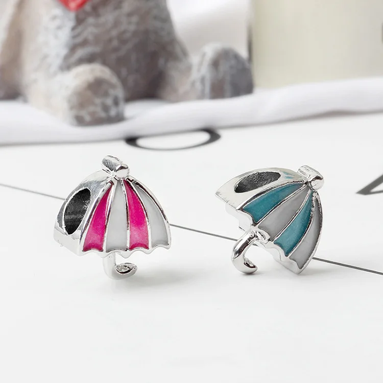Maxi Small Enamel Cute Umbrella Charms Beads Fit Original Pandora Bracelets &amp Bangles for Women New Arrived DIY Making Perles | Украшения