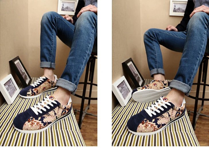2015 Spring New Fashion Floral Casual Men's Sneakers Lace-Up Pu Male Shoes Comfortable Wear 3 Colors MS14 | Спорт и развлечения