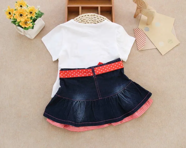 2 шт. хлопковая юбка с коротким рукавом и мультяшным принтом | Мать ребенок