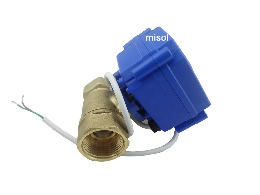 MISOL/моторизованный шаровой кран G1/2 &quotDN15 (уменьшающий порт) 2 way 12VDC CR04