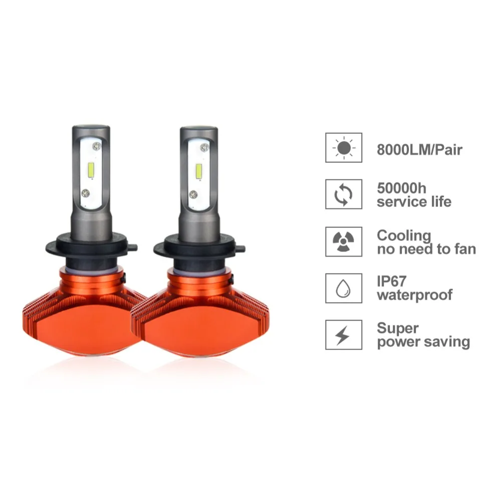 Avacom 2 шт. LED H1 комплект Автомобильные фары Лампа 12 В CSP 80 Вт 6500 к белый 24