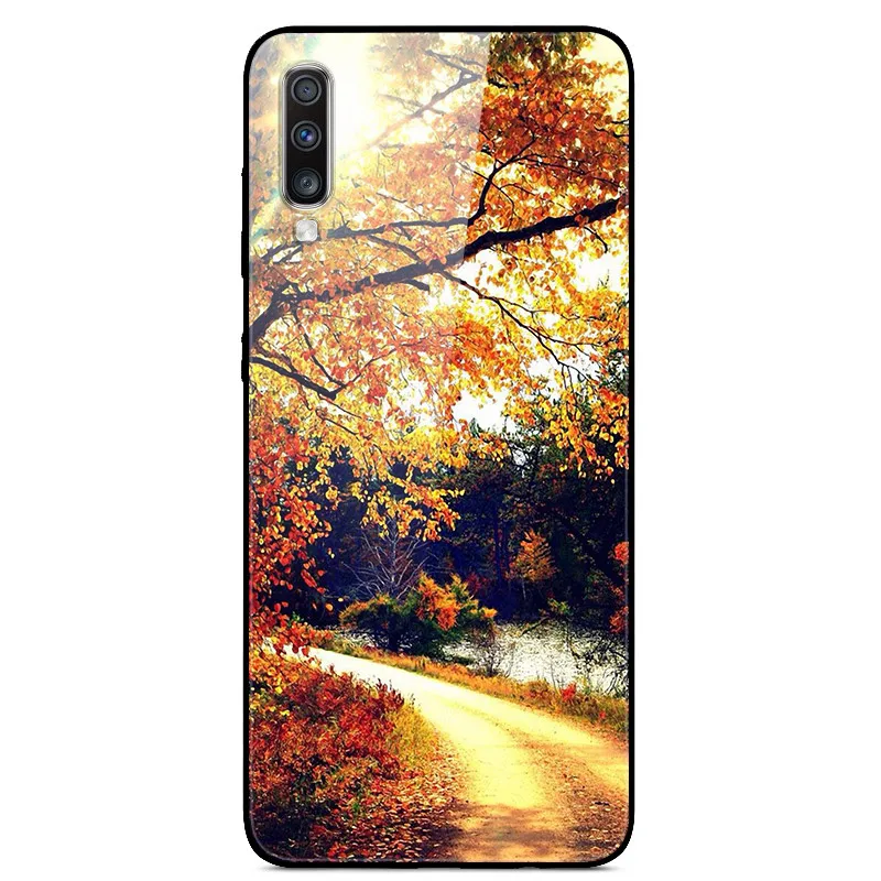 Для samsung Galaxy A70 чехол из закаленного стекла жесткий чехол s чехол для samsung Galaxy A70 чехол A705F Чехлы A 70 чехол для телефона - Цвет: 50
