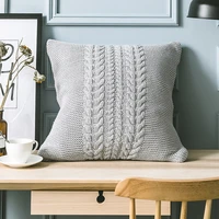 dimi 4545cm bedroom decorative pillows square throw pillows covers gray knitted wool cushion cover super soft pillow cover sofa
