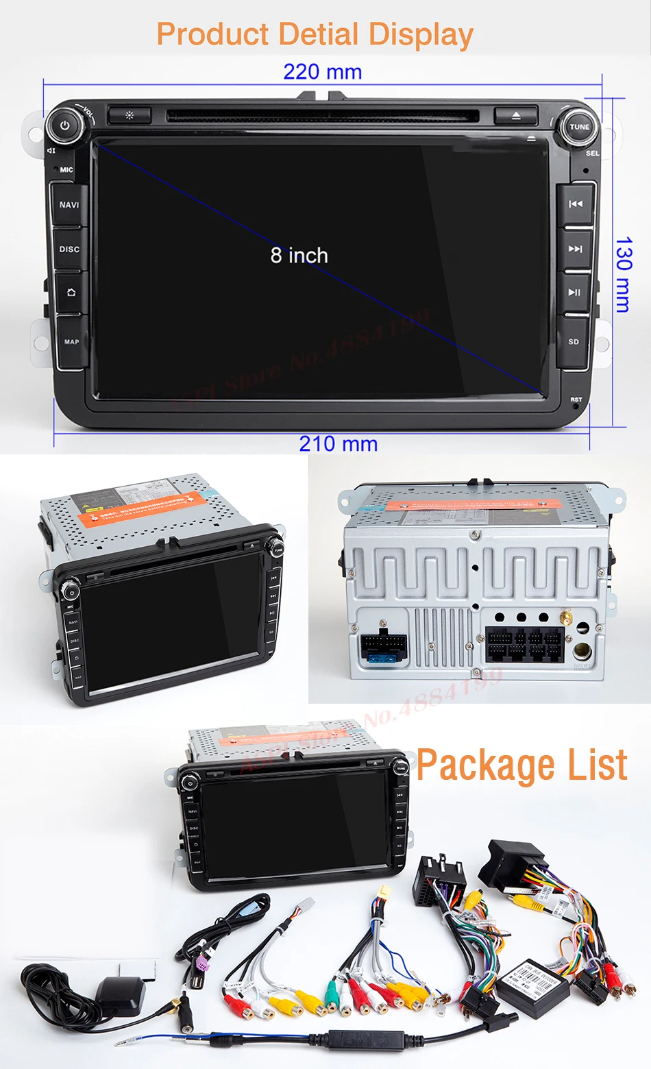 DSP ips Автомобильный мультимедийный плеер Android 10 gps 2 Din автомагнитола аудио авто для VW/Volkswagen/POLO/PASSAT/Golf 8 ядер ram 4 г 64 г