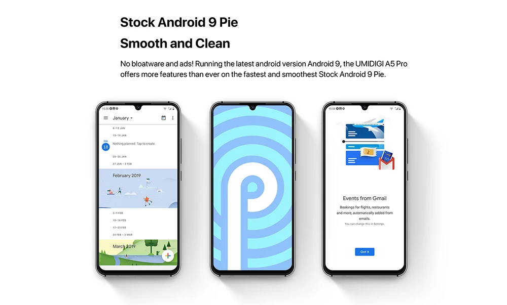 UMIDIGI A5 PRO Android 9,0, глобальная камера 16 МП, четыре ядра, FHD экран 6,3 дюйма+ капля воды, 4150 мАч, 4 Гб+ 32 ГБ, мобильный телефон