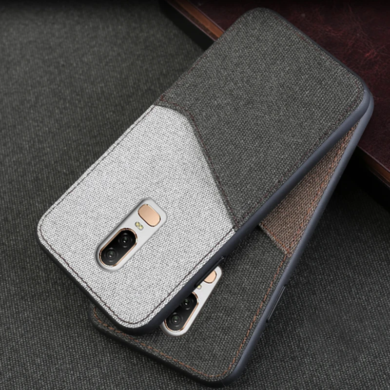 Холщовый чехол для телефона Oneplus 5 T 6 Чехол Мягкий полиуретановый край цветной