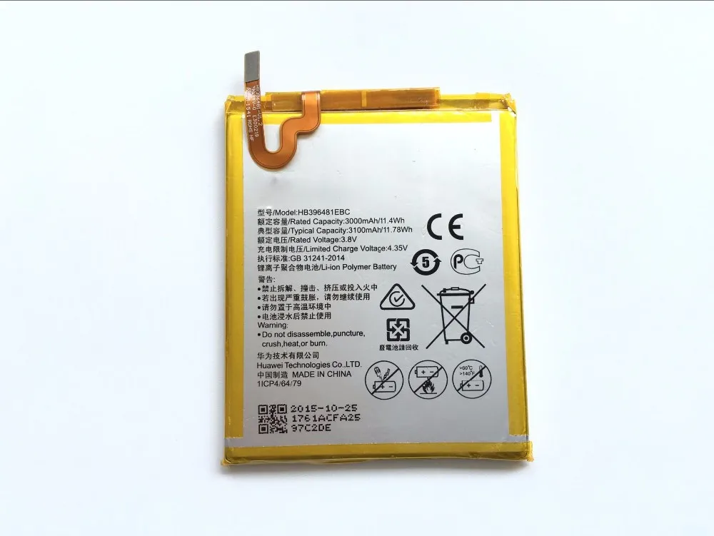 Для huawei G8 Батарея HB396481EBC 100% Высокое качество 3100 мАч Замена Аккумулятор для