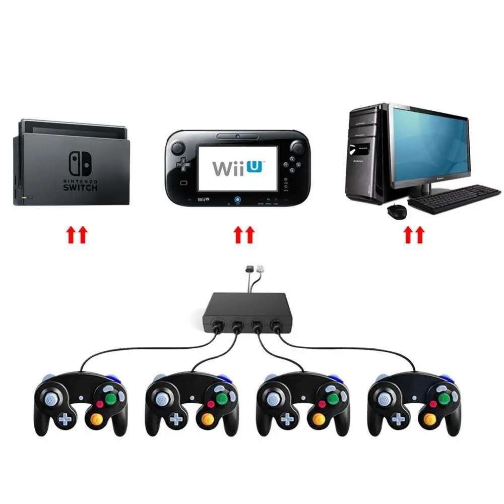 4-портовый контроллер GameCube для Nintendo Switch Wii U и PC - USB конвертер