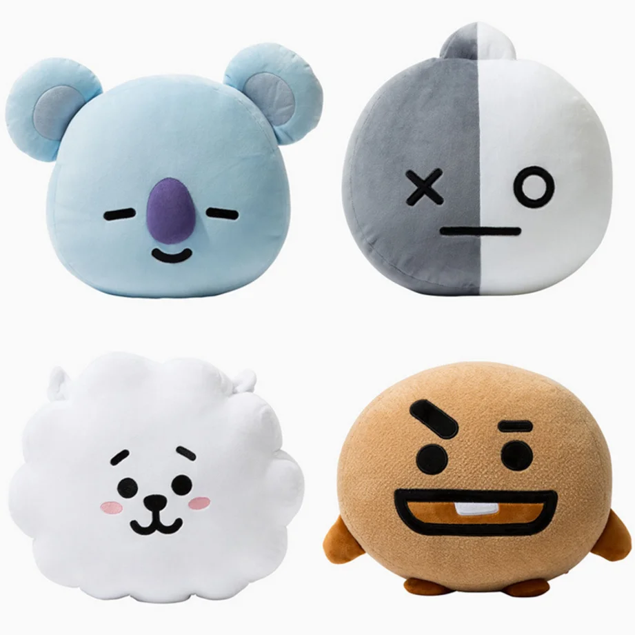 Милый мультфильм BTS BT21 плюшевые игрушки куклы Bangtan мальчики бросить подушки