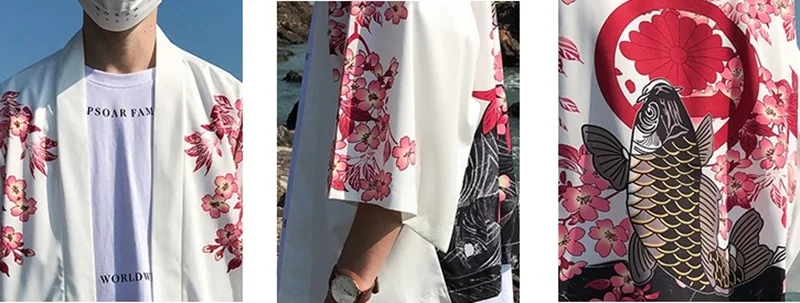 Japanese kimono cardigan men haori yukata male samurai costume clothing kimono jacket mens kimono shirt yukata haori ZZ0004