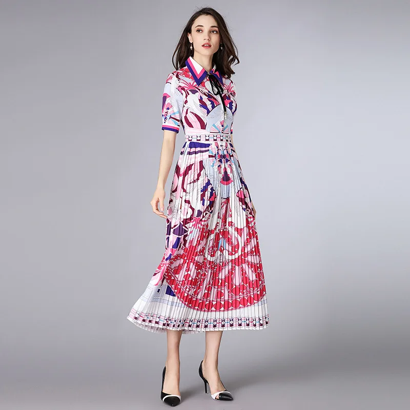 2018 элегантный взлетно посадочной полосы летние дизайнерские платье Для женщин