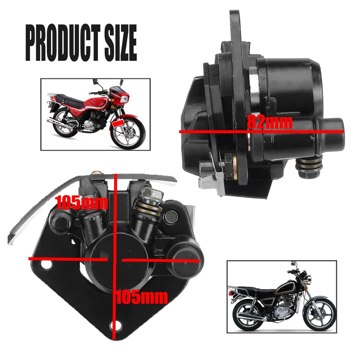 Для Suzuki GN125 GS125 передний тормозной суппорт черный+ тормозные колодки аксессуары для мотоциклов Запчасти высокое качество