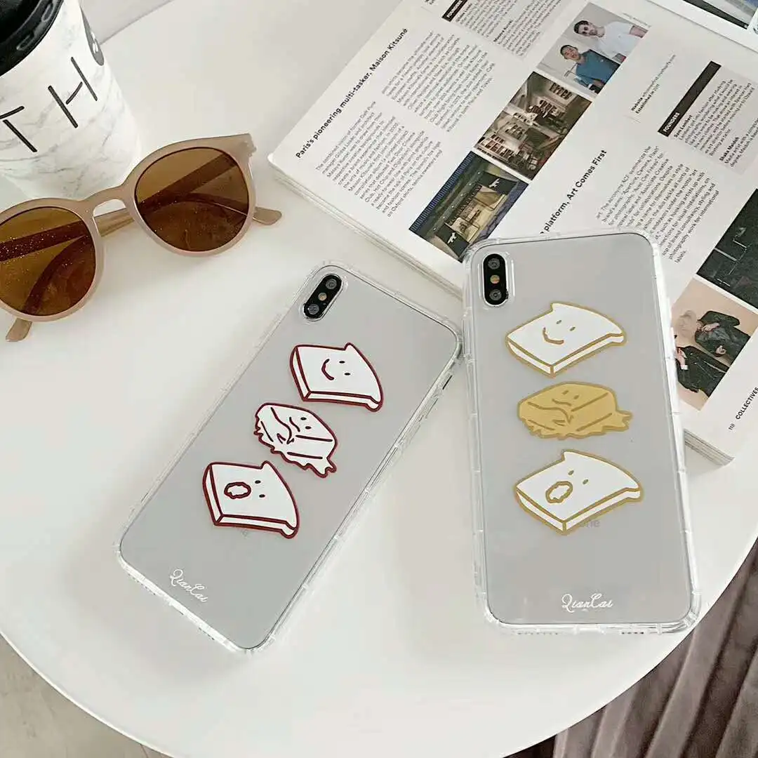 Милый прозрачный чехол для iPhone 6 s 7 8 Plus xr xs max x анти-осенний Мягкий ТПУ Прозрачный