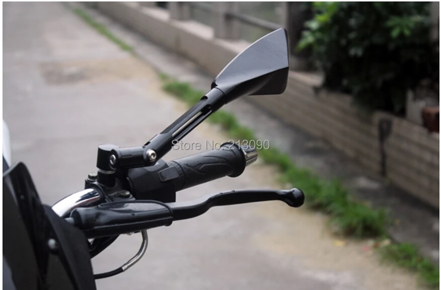 Универсальное алюминиевое зеркало с ЧПУ для мотоциклов черная рамка золотого