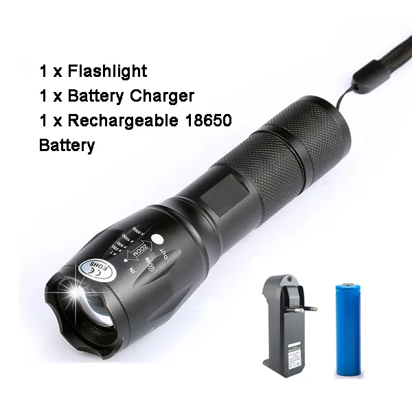 Package B 12000 Lums XP-L-V6 L2 светодиодный тактический вспышки светильник светодиодный фонарь зум светодиодный вспышка светильник Водонепроницаемый фонарь светильник для AAA 18650 Перезаряжаемые - Испускаемый цвет: Package B