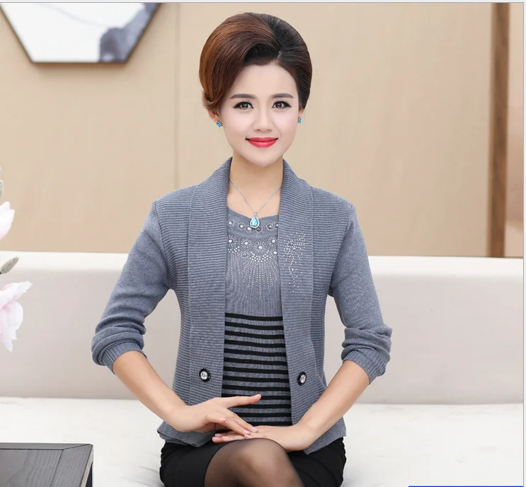 2017 осенне-зимний свитер женский джемпер одежда для мамы женщин среднего возраста