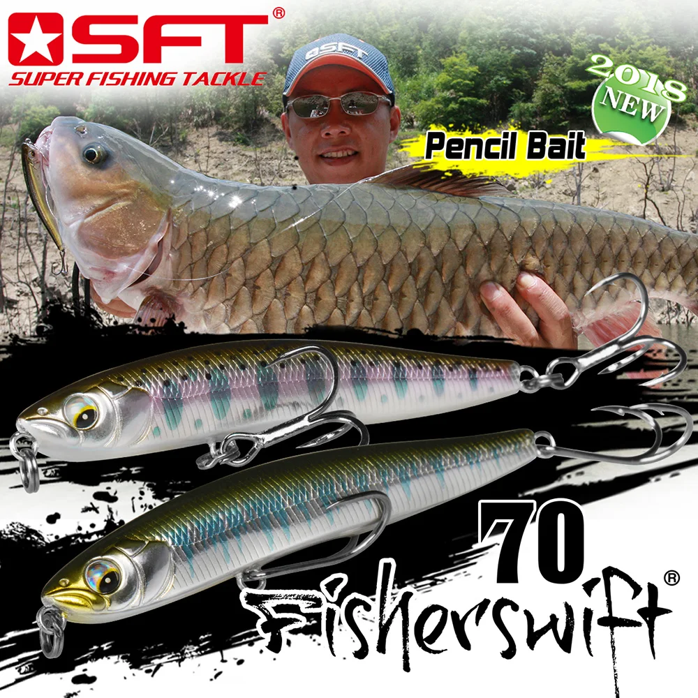 

SFT Sinking Minnow Fishing Lure Baits 90mm 17g 70mm 10g/4.3g Hard Pencil Lures Sinking Artificial Sea Bass Fish Floating Bait