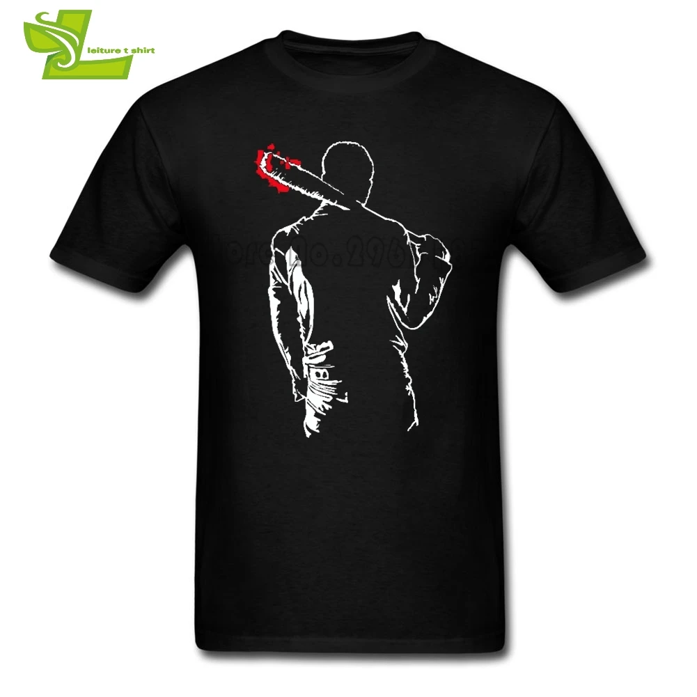 Negan The Walking Dead Lucille Футболка мужская летняя футболка с вырезом лодочкой дешевые