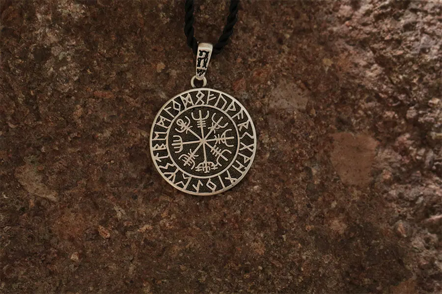 10 шт. оптовая продажа norse символ Viking's Vegvisir рунный круг амулет кулон мужское