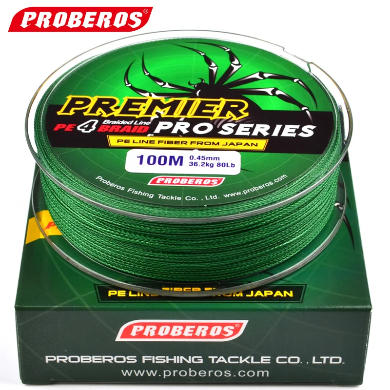 PRO BEROS 100 м рыболовная леска красный зеленый серый Желтый Синий плетеная Pesca