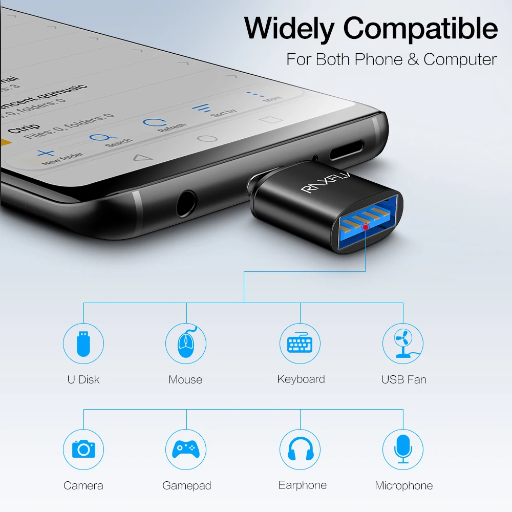 USB raxfly type C адаптер типа OTG-c 3,0 Мужской к USB 3,0 Женский конвертер для One plus 6 5 5T Xiaomi Mi 8 Синхронизация Зарядное устройство USB C OTG