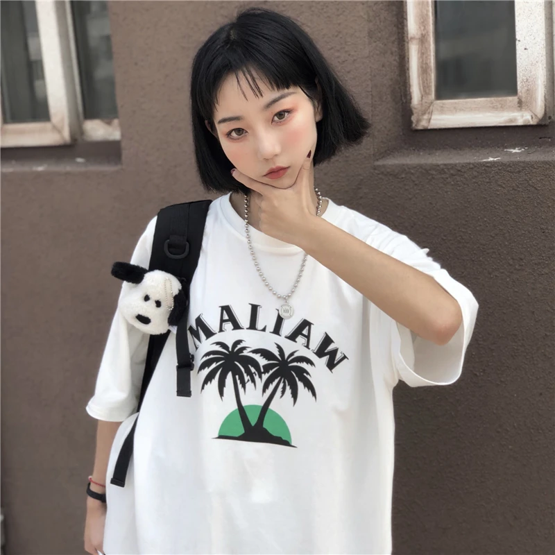 YouGeMan Модная белая футболка Femme 2019 летние женские топы корейский стиль Ulzzang Harajuku