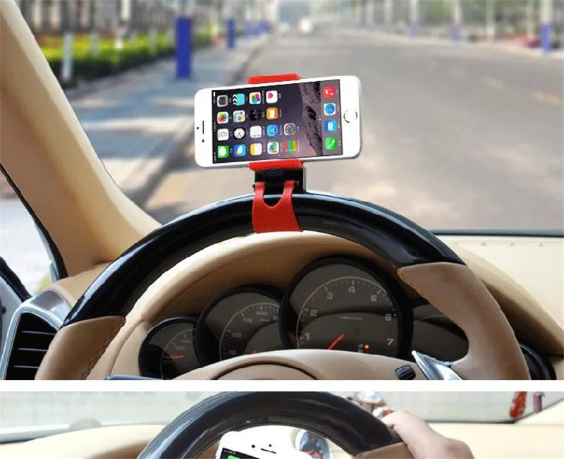 Универсальный автомобильный зажим рулевого колеса держатель для iPhone 8 7 7Plus 6 6s samsung Galaxy Note Xiaomi huawei мобильный телефон gps