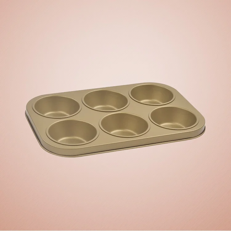 BAKEAT маленький размер 6 отверстий Золотые формы для торта антипригарная круглая
