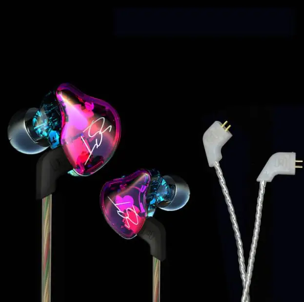 purple no mic cable KZ ZST гибридные наушники Bluetooth+ Проводные 2 кабеля арматура+ Динамический привод Hi-Fi бас наушники для спорта музыки смартфонов - Цвет: purple no mic cable