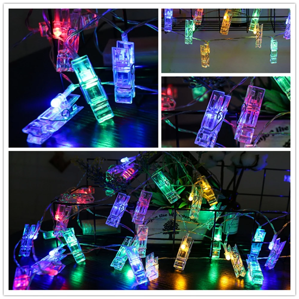 10 20 40 LED держатель для фото светодиодные гирлянды рождества Нового года вечеринки