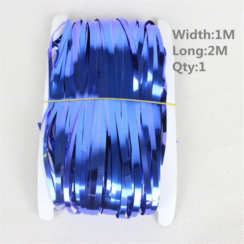 2M-Blue Завивка ленты День рождения Свадебные украшения фон дождь занавес фон с пайетками полоса фольги мишура воздушный шар с завесой струны - Цвет: 2M-Blue