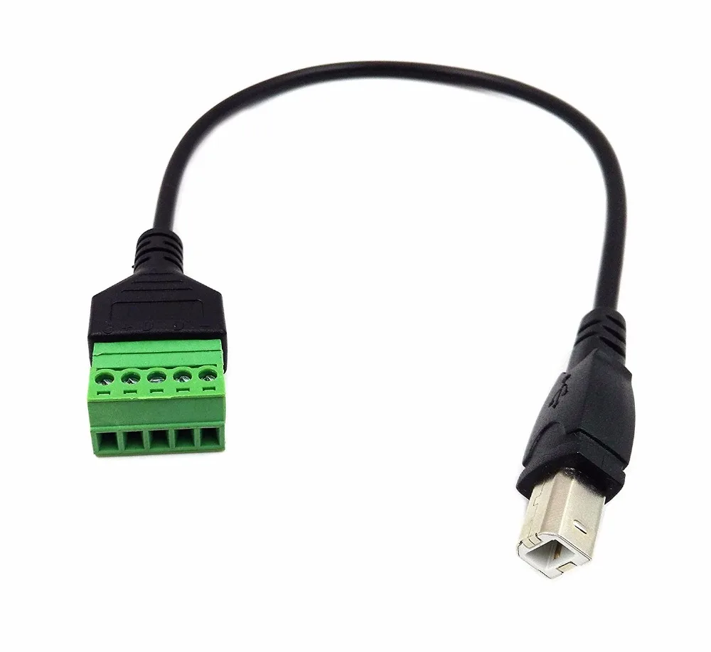 30 см USB 2 0 Тип B папа к 5 винтовым клеммам соединительный кабель адаптера |