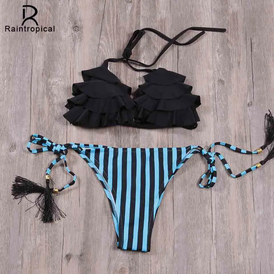 Новые Сексуальные бикини с эффектом пуш ап rainтропические женские купальники