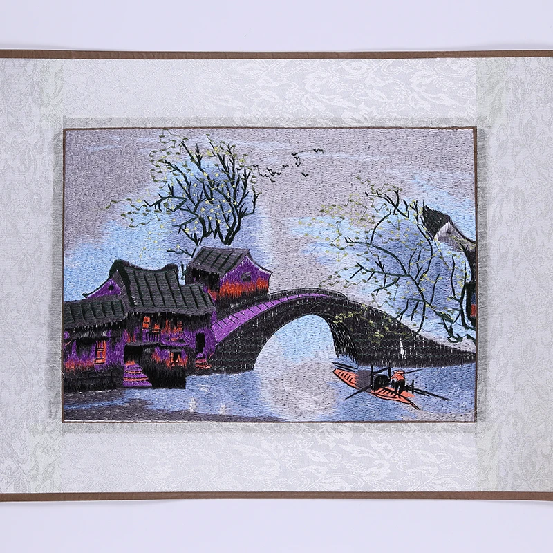 China Suxiu embroidered Chinese painting living room Deco Ink style Hanging Wall Art Unframed | Дом и сад