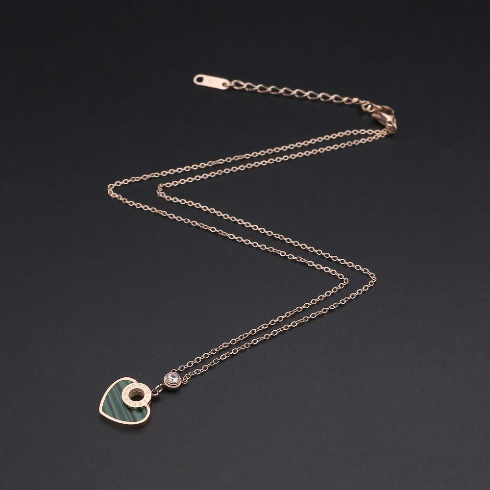 Ожерелье JSBAO в форме сердца цепочка из нержавеющей стали цвета розового золота с