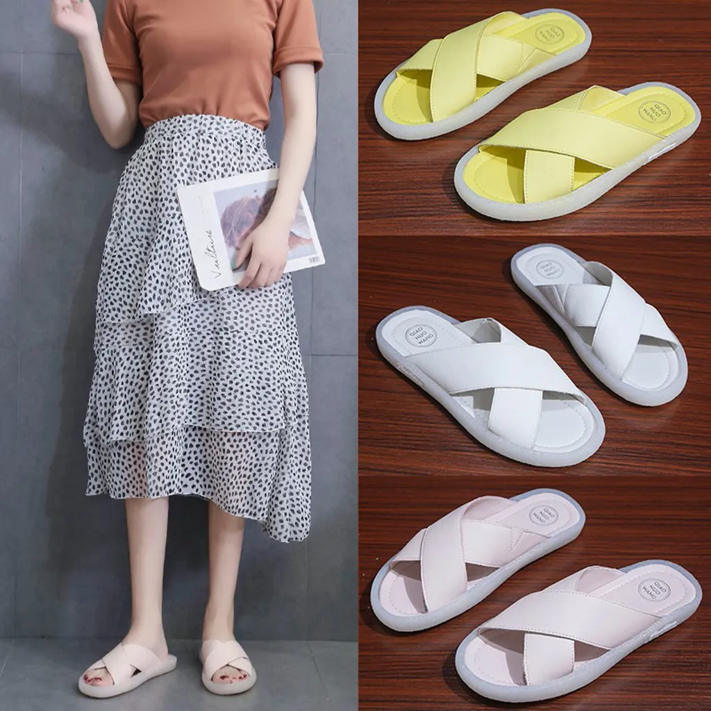 2019 женские летние модные повседневные мягкие тапочки для отдыха классические