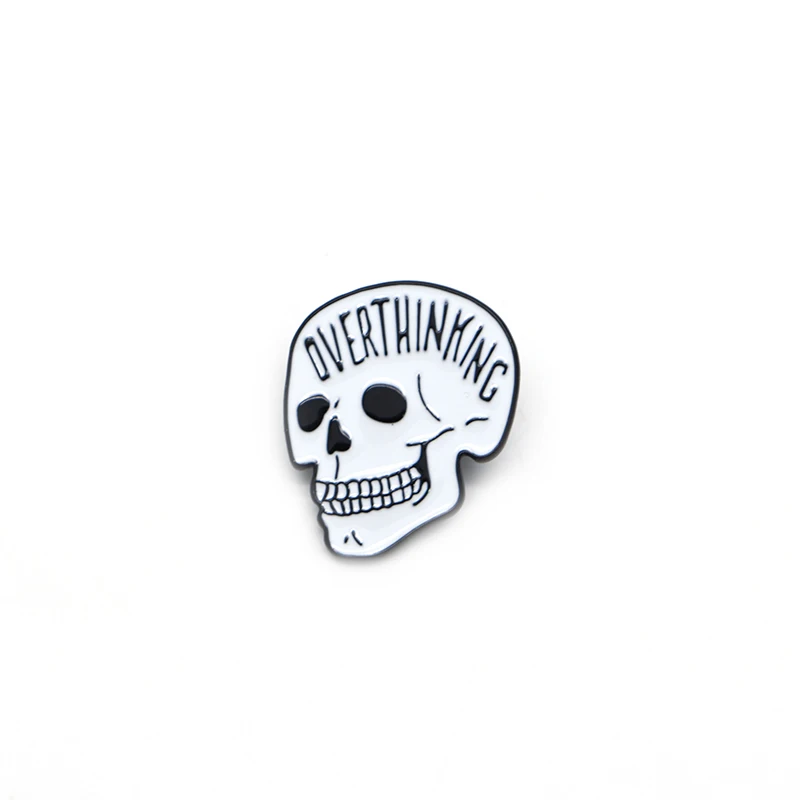 Halloween Brooches Overthink Skull Soft Enamel Pin for Girls Lapel Pin Hat/bag Pins Denim Jacket Shirt Women Brooch Badge Q554