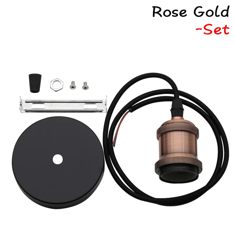 Red Bronze Set Винтаж ретро Edison лампа подвесной светильник E27 разъем подвесной светильник s Винтовой цоколь лампы Алюминий светильник промышленный подвесной светильник в стиле ретро держатель - Цвет: Red Bronze Set